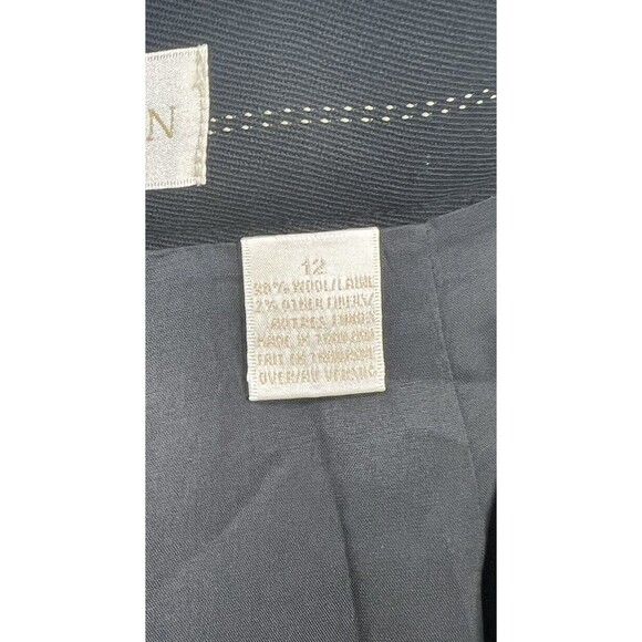 VTG NWT Dana Buchman Wrap Skirt 12 Pinstripe Blue Wool Academia Minimalist - Picture 9 of 10